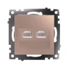 50004 Розетка Ethernet RJ-45 двойная (шампань) Stekker Катрин 50004