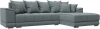122929 Диван угловой НордСтар правый угол (Серый/Рогожка) Лига Диванов арт.122929