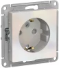 ATN000445 Розетка встраиваемая с заземлением и шторками (жемчужный) Systeme Electric AtlasDesign ATN000445