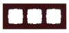 G1003GH Рамка на 3 поста (гранатовый) Jasmart G-Glass G1003GH