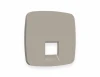 OP3720 Лицевая панель Ambrella Volt OMEGA (Серо-бежевый матовый) для компьютерной/телефонной розетки RJ-45/RJ-11 QUANT OP3720