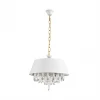 8374/3 Люстра подвесная Lumion Mitrim 8374/3 латунь/белый/прозрачный, металл/текстиль/хрусталь E27 3*60W 220V