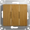 GSL000531 Выключатель встраиваемый трехклавишный (дуб) Systeme Electric Glossa GSL000531