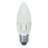 LED-C37-6W/NW/E27/FR/DIM ALP01WH пластик Лампочка светодиодная свеча белая E27 6W 4500K Uniel LED-C37-6W/NW/E27/FR/DIM ALP01WH