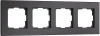W0043108 Рамка на 4 поста (черный, стекло soft-touch) Werkel W0043108 (a064575)