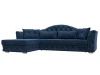 128027L Диван угловой Артис левый угол (Брус,Рейка/Пластик/Велюр/Синий) Лига Диванов 128027L