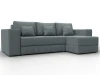 129837 Диван угловой Лига-076 угол универсальный (ДСП/Пластик/Рогожка/Серый) Лига Диванов 129837