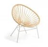 069747 Кресло из ротанга La Forma (ex Julia Grup) Samantha (Белый,Бежевый/ Веревка,Металл,Пластик,Сталь,Искусственный ротанг)