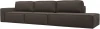122730L Диван прямой Прага Модерн Лонг подлокотник слева (Коричневый/Рогожка) Лига Диванов арт.122730L