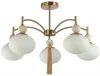 8272/5C Потолочная люстра на штанге Lumion Gloriya 8272/5C латунь/бежевый/белый, металл/керамика/стекло Е14 5*40W 220V (шарики)
