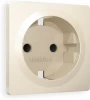 AP3270 Лицевая панель Ambrella Volt ALFA (Бежевый матовый) для электрической розетки с/з со шторками QUANT AP3270