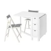 594.423.55 НОРДЕН / ТЕРЬЕ Стол и 2 складных стула, белый, Книса белый/светло-серый