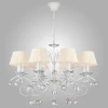 10058/8 белый с золотом/прозрачный хрусталь Strotskis Подвесная люстра Eurosvet Эстель 10058/8 белый с золотом/прозрачный хрусталь Strotskis
