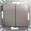 GSL001265 Выключатель встраиваемый двухклавишный (платина) Systeme Electric Glossa GSL001265