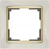 WL03-Frame-01-ivory-GD Рамка на 1 пост Werkel Snabb, слоновая кость с золотом