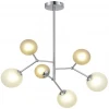 SLE1107-103-06 Потолочная люстра на штанге Evoluce Malte SLE1107-103-06 Хром/Белый, Серый G9 6*5W (220V, шарики)