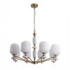 8334/8 Подвесная люстра Lumion Alegra 8334/8 бронза/белый, металл/керамика/стекло E27 8*40W 220V (на цепи)