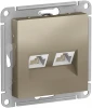 ATN000585 Розетка встраиваемая двойная Ethernet RJ-45 (шампань) Systeme Electric AtlasDesign ATN000585