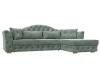 128026 Диван угловой Артис правый угол (Брус,Рейка/Пластик/Велюр/Зеленый) Лига Диванов 128026