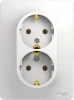 GSL000124 Розетка встраиваемая двойная с заземлением (белый) Systeme Electric Glossa GSL000124