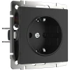 W1171308 Розетка с заземлением, безвинтовой зажим (черный матовый) Werkel W1171308 (a051618)