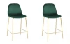 УТ000038453 Стул полубарный Валенсия SN, велюр зеленый, золотые ножки 2 шт Stool Group арт.УТ000038453