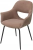 635M05599 Стул ADEL HR003-06W Темно-бежевый, PU/ LORD-35 Темно-бежевый, ткань / черный каркас, ®DISAUR (арт.635M05599)
