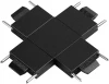 135270 Соединитель с токопроводом "X" для низковольтного шинопровода Novotech Easy 135270 черный (24V)
