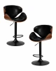 SET-2 4905_BlackBase-LMZ KARTER BLACK Набор 2 шт Стул барный DOBRIN KARTER BLACK (коричневый орех дерево (BWW), черный PU)