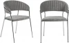 FR 0860P Комплект из 2-х стульев Bradexhome Turin серый вельвет с хромированными ножками