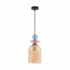 8298/1A Подвесной светильник со стеклянным декором Lumion Irime 8298/1A бронза/амбер/розовый/голубой, металл/стекло E27 1*40W 220V (на проводе)