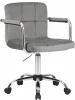 9400-LM TERRY, цвет сиденья серый велюр (MJ9-75), цвет основания хромированная сталь Офисное кресло для персонала TERRY (серый велюр (MJ9-75))