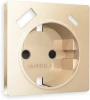 AP6100 Лицевая панель Ambrella Volt ALFA (Шампань) для электрической розетки с заземлением со шторками 2USB A+C QUANT AP6100