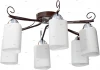 TC-400-306 WG Люстра потолочная Toscom Catrin, 6 плафонов, венге с хромом и белым