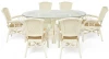 12427 Комплект обеденный "ANDREA GRAND" (стол со стеклом+6 кресел+ подушки) TCH White (белый), Ткань рубчик, цвет кремовый Tetchair ANDREA GRAND 12427
