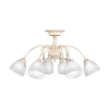 S9131-6 Люстра потолочная Day&Night, 6 плафонов, бежевый с золотом, белым и прозрачным