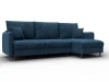 129643 Диван угловой Лига-064 НПБ угол универсальный (ДСП/Дерево/Велюр/Синий) Лига Диванов 129643