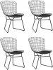 УТ000037503 Стул обеденный Bertoia черный с черной подушкой 4 шт Stool Group (арт.УТ000037503)