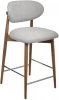 RF 0801 Стул полубарный Bradexhome Lucas 3 серый букле ножки цвета орех