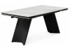 626007 Кухонный стол Notta Вейв 160(220)х89 белый с прожилками gilt white / черный