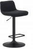 166649 Барный стул Zenda из черной синели и матовой черной стали 81-102 см La Forma (ex Julia Grup) арт.166649