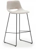 148498 Zahara Барный стул бежевый с черными стальными ножками 76 см La Forma (ex Julia Grup) арт.148498