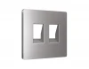 AP5121 Лицевая панель для Ethernet RJ-45/телефонной RJ-11 двойной розетки (сталь матовый) Ambrella Volt QUANT AP5121