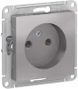 ATN000341 Розетка встраиваемая без заземления (алюминий) Systeme Electric AtlasDesign ATN000341