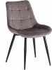 19602 Стул ABRUZZO ( mod. 8060 ) / 1 шт. в упаковке (Металл,Вельвет /Светло-серый,Черный )