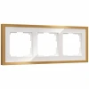 W0032853 Рамка на 3 поста Baguette (белый/золотистая латунь) Werkel W0032853 (a072284)
