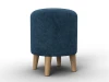 132493 Пуф 002 (ДСП,Фанера/Дерево/Велюр/Синий) Лига Диванов 132493