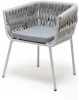 MON-CH-001 RAL7035 Mua H-grey(H-gray) "Монако" стул плетеный из роупа, каркас алюминий светло-серый (RAL7035) муар, роуп светло-серый 40 мм, ткань светло-серая 4SIS арт.УТ-00006488