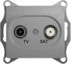 GSL000397 Розетка встраиваемая телевизионнная оконечная TV+SAT (алюминий) Systeme Electric Glossa GSL000397