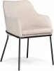 610745 Обеденный стул Woodville Охаши кремовый / черный глянец (Металл, Велюр/Черный, Бежевый/Бежевый, Черный) арт.610745